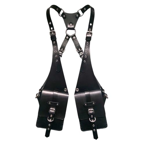 Bolso medieval de axila con acabado de cuero decorativo y estética retro