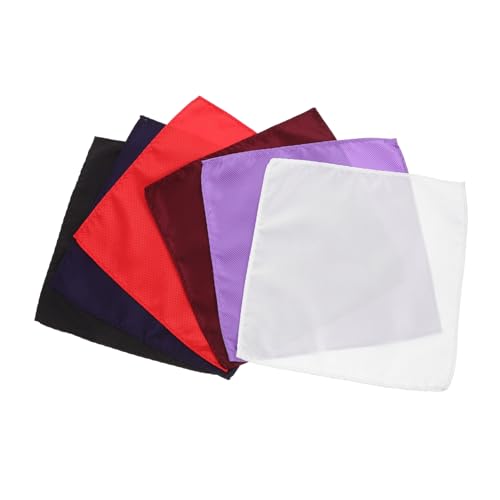 FOMIYES 6Pcs Pocket Square for Men Solid Color Handkerchiefs Wine for Weddings Parties and Formal Events