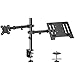 ELIVED Monitor Halterung mit Laptop Arm für die meisten 13-27 Zoll LCD LED Bildschirme und bis zu 15,6 Zoll Notebooks, höhenverstellbarer Laptop Monitor Halterung für C-Klemmen- und Tüllenfußmontage