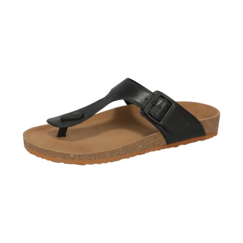 Image of Neeman's Cork Thong Sandals | Sandals for Men | Stylish & Fashionable | Lightweight Comfortable Durable | Slip On Adjustable Strap Sandals for Men | Everday Comfort Chappal (Tan, UK10)