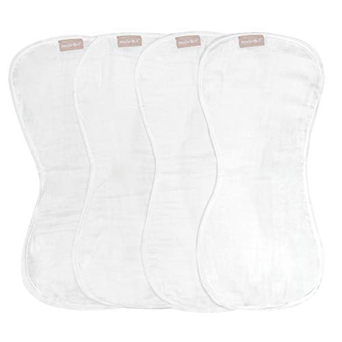 WeeSprout Baby Care Bundle - Organic Cotton Burp Cloths (4 Pack) & Nursing Cover - Ultra-Absorbent 4-Layer Design - Convertible Bib Feature - Breathable Breastfeeding Poncho - Machine Washable3
