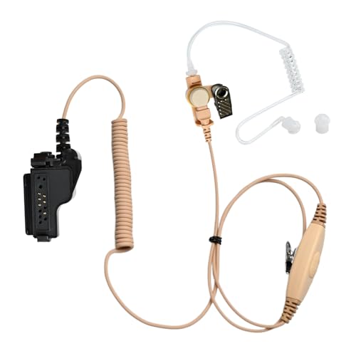 Auricular para Motorola XTS 5000 2500 HT1000 walkie con doble PTT impermeable color piel