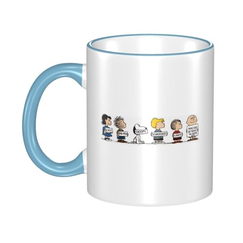 スヌーピー マグカップ 保温・保冷 電子レンジ対応 コーヒーカップ 陶器 セラミック 耐高温 軽量 個性人気 誕生日プレゼント大容量 Sky Blue