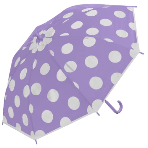 The Weather Station Childrens Mini Manual Rain Umbrella Fiberglass Windproof Lightweight and Packable for Travel Full 32 Inch Arc Purple Dot
