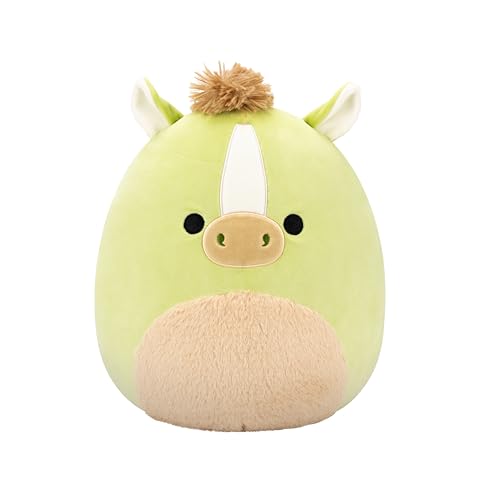 squishmallows original 12in billy the sage green horse  official jazwares plush medium-sized