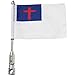 Diamond Plate BKFLGCS 3 Piece Motorcycle Flagpole Mount with Cross and USA