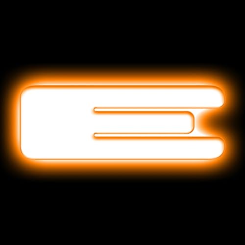 Image of ORACLE Lighting 3140-A-001 Single Universal Illuminated Amber LED Letter E with Matte White Finish Letter Badge - Sleek Design - Customized High-End Appearance