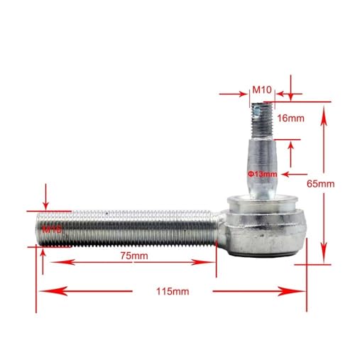 Rotule conique M10-M16 renforcée 75mm pour train avant Buggy et UTV