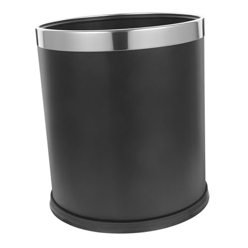 Basurero de hierro rectangular negro para cocina y baño