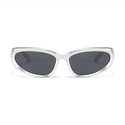 Trendy Wrap Around Sunglasses for Women Men Y2K Futuristic Swift Oval Polarized Tinted Sports Glasses2