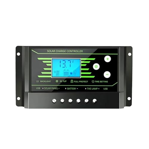 Régulateur solaire PWM 30A 12V 24V automatique avec écran LCD et double port USB