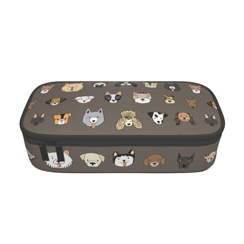 Image of Cute Puppy Dog Pencil Case Aesthetic Large Capacity Pen Pouch | Storage Bag with Compartments for Travel School Office Organizer