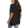 SAMPEEL Womens Tops Blouses Plus Size Short Sleeve Flowy Summer T Shirts Black XXL