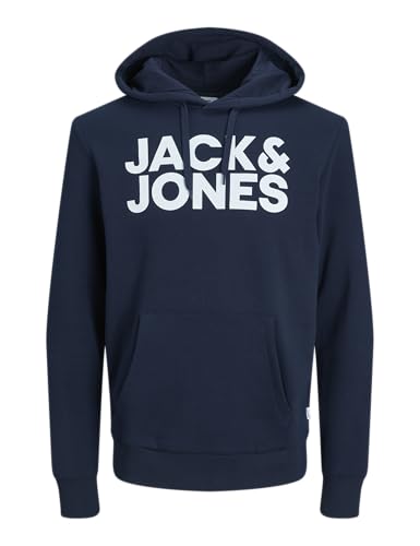 JACK & JONES Herren Jjecorp Logo Sweat Hood Noos Kapuzenpullover, - Navy Blazer, XXL