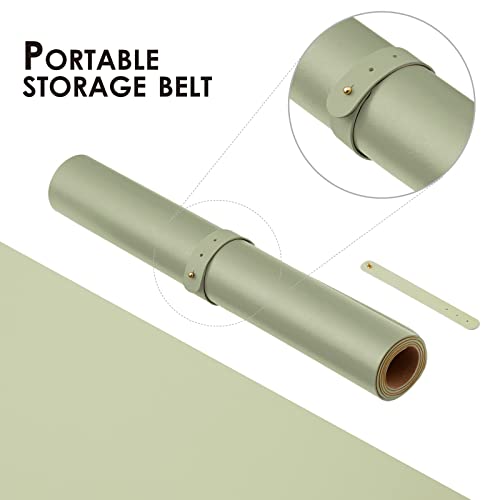Dual-Sided Cork Desk Mat for Office and Home (Light Green)