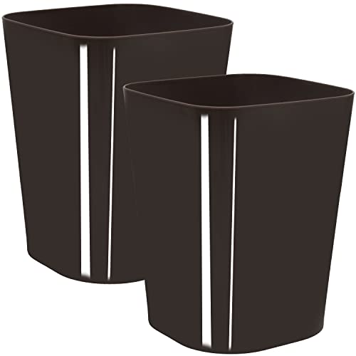 Youngever 2 Pack 5.5L Square Trash Can, Plastic Garbage Container Bin, Small Trash Bin for Home Office Living Room