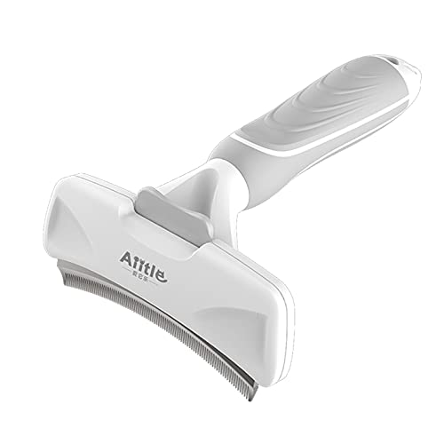 Aiitle Pets Dog & Cat Brush for Shedding, Grooming Brush for Medium and Large Dogs, Shedding Hair by up to 95%, Perfect Long & Short Hair Remover, Professional Pet Deshedding Tool White L