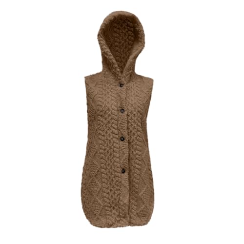 Womens Fuzzy Fleece Vest Sleeveless Sherpa Warm Button Down Jacket Fashion Fall Casual Outerwear With Pockets2