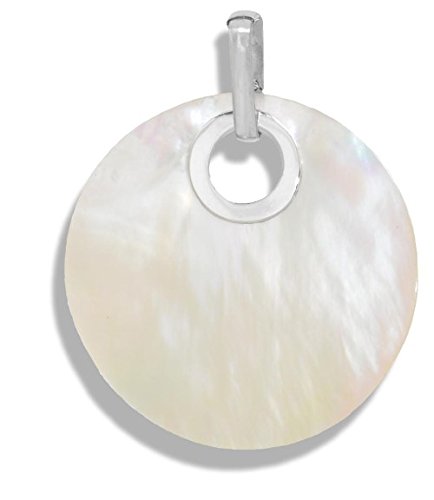 Preisvergleich Produktbild ERCE Perlmutt Muschelschmuck Anhänger rund, 925 Silber