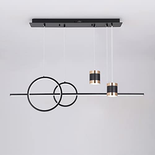 Cogitil 38.2 Inch Modern Geometric Kitchen Island Light With Starry Reflection Hanging Sputnik Chandelier For Dining Room Kitchen, Dimmable Black #TOP4