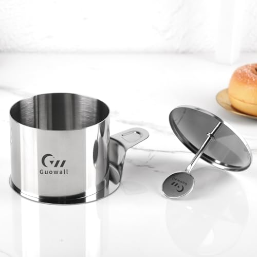 Guowall Cake Rings Set, 3 Inch Mousse Rings Stainless Steel Seamless Dessert Moulds with Food Press and Spatula, Round Mould for Crumpets Mousse Pastry Desserts
