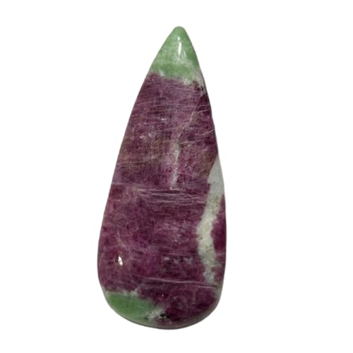 Rubis zoïsite naturel en poire 43x19mm pour création de bijoux DIY