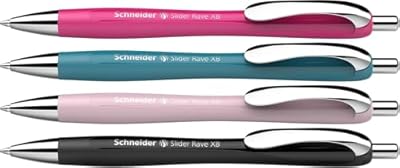 Schneider 132564 Slider Rave XB - Bolígrafos (edición especial limitada, 1 negro, rosa fuerte, verde azulado, perla, fabricado en Alemania), 4 unidades, color de escritura: azul | Ya disponible en tu tienda friki favorita! En mundofriki.es! Schneider 132564 Slider Rave XB - Bolígrafos (edición especial limitada, 1 negro, rosa fuerte, verde azulado, perla, fabricado en Alemania), 4 unidades, color de escritura: azul | Ya disponible en tu tienda friki favorita! En mundofriki.es!