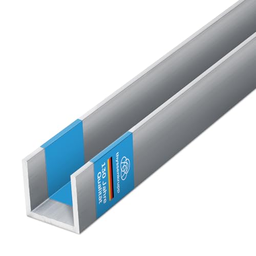 thyssenkrupp U-Profil Aluminium gepresst 10 x 10 x 10 x 2 mm in 2000 mm Länge | Aluprofil U-Profil | EN AW-6060