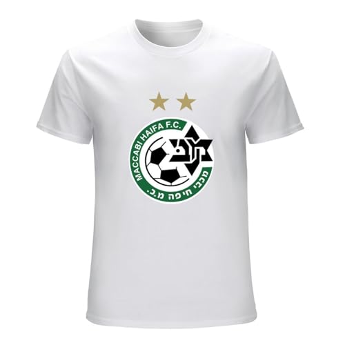 GOLDROAST Summer Maccabi Haifa Print T Shirt Men Women Casual O Neck Hip Hop Shirt Unisex T-Shirt White L