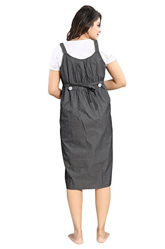 Image of MAMMA'S MATERNITY Women's Cotton Maternity /Pregnancy /Easy Breastfeeding /Feeding /Western Dress with Zippers for Nursing Pre and Post Pregnancy
