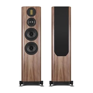 Wharfedale EVO 5.4 Floorstanding Speakers (Pair) – 3‑Way Bass‑Reflex Tower, Dual 6.5″ Kevlar Woofers, Soft‑Dome Mid, AMT Tweeter, SLPP Port Technology (Walnut)