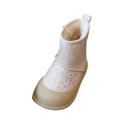 Girls Glitter Snow Boots Kids Warm Fleece Plush Winter Sequin Comfy Cute Outdoor 𝗦parkle Snow Boots Toddler Girl 7