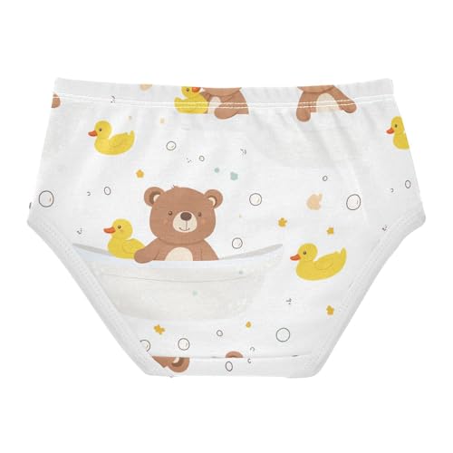 Wusikd Cute Brown Bears Girls' Underwear Cotton Ducks Girls Briefs Soft Toddler Underwear 2T2