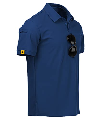 Golf Shirts For Men Short Sleeve Moisture Wicking Shirts Summer Casual Performance Tops, Blue M #TOP16