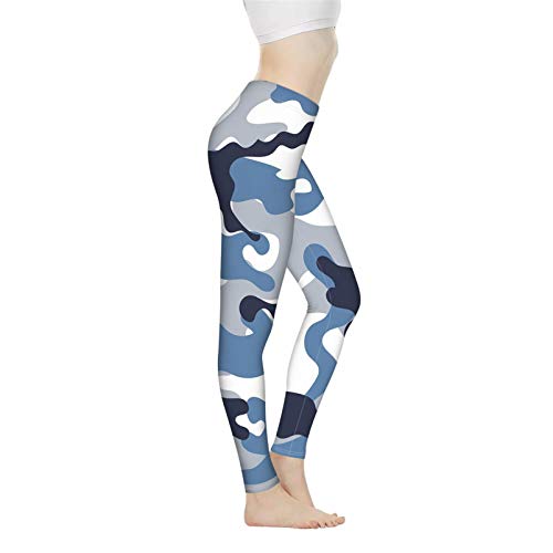 Uzzuhi Camo Yoga Pants X Large Women Leggings Tummy Control Youth Girls Legging Pants High Waisted Athletic Leggings Stretch Breathable For Running,Blue Gray White #TOP5
