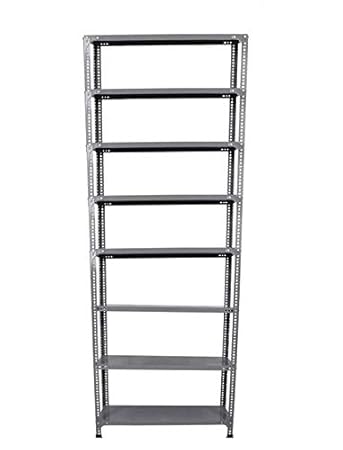 Spacious Slotted Angle Rack CRC Sheet 8 Shelves Multipurpose Fine Finishing Fresh Quality Storage Rack Dimension 12