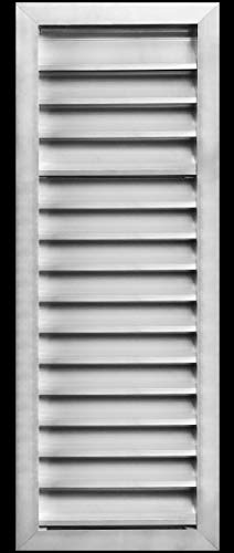 HVAC Premium 12"W x 34"H Aluminum Exterior Gable Louver Vent for Walls & Crawlspace - Weather-Resistant Air Grille with Screen Mesh - [Outer Dimensions 13.75"W x 35.75"H]