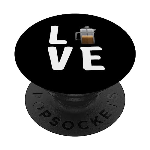 Love French Press Coffee Apparel Amateur de cafetières PopSockets PopGrip Interchangeable