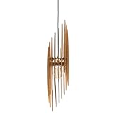 Dezaart Wood Pendant Light, Scandinavian Light Fixture, Handmade Lighting Product, Handmade Lamp, Natural Pendant Light Mid Century Modern for Living Room, Bedroom, Kitchen Island, Entryway, Hallway