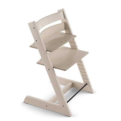 Image of Tripp Trapp Chair from Stokke, Whitewash - Adjustable, Convertible Chair for Toddlers, Children & Adults - Convenient, Comfortable & Ergonomic - Classic Design