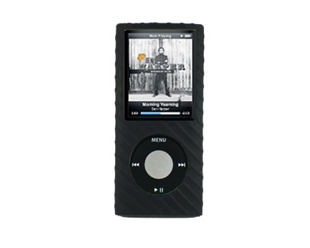 Atomik Components - New Ipod Nano 4G BLACK Silicone Case with adjustable armband