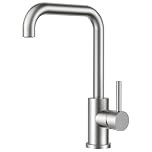 FORIOUS Rubinetto Lavello Cucina, Miscelatore Cucina Girevole a 360°, Forma di L Monocomando Acciaio Inox con 1 Foro