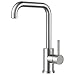 FORIOUS Rubinetto Lavello Cucina, Miscelatore Cucina Girevole a 360°, Forma di L Monocomando Acciaio Inox con 1 Foro