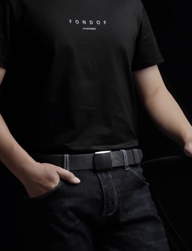 Image of Gelante Tactical Nylon Belts for Men, Work Belt Adjustable Slide Plastic Buckle Web Canvas Belt for Outdoor, Airport friendly