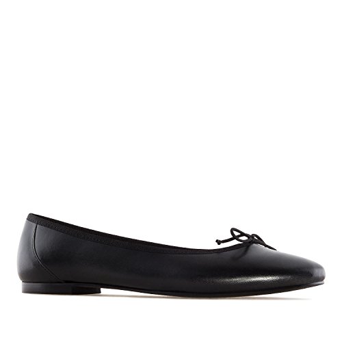 Andrés Machado - Elegante Ballerinas für Damen Junge Frauen aus Leder - Marta - Bequeme Damenschuhe für den Sommer Loafer Slipper mit flachem Absatz- Schwarz EU 46 Cover
