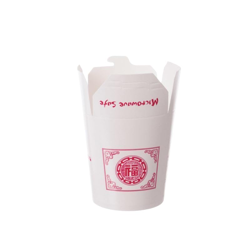 Pro DP Asia Takeaway - 500 scatole per spuntini asiatici, 16 oz 500 ml, rotonde, con motivo asiatico, in carta/PE