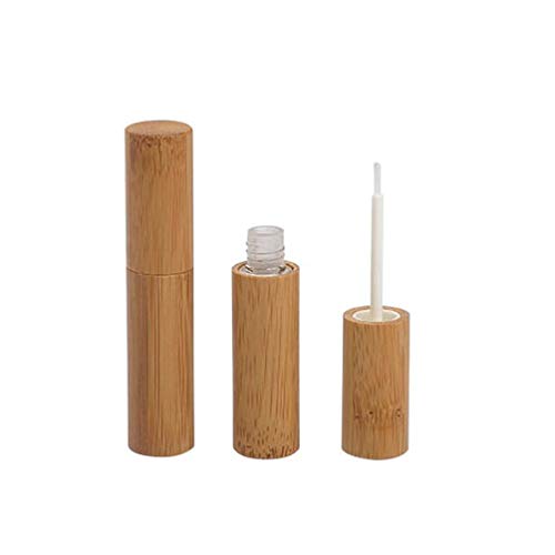 2Pcs 4ml Bamboo Eyeliner Vials Tube with Wand Applicators Empty Eyelashes Mascara Containers Bottle for Castor Growth Oil