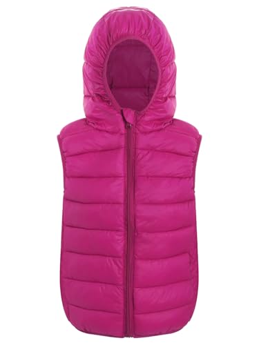Kids Unisex Zipper Hooded Vest Padded Jacket Casual Warm Coat Outwear Boys Girls Windproof Puffer Gilet