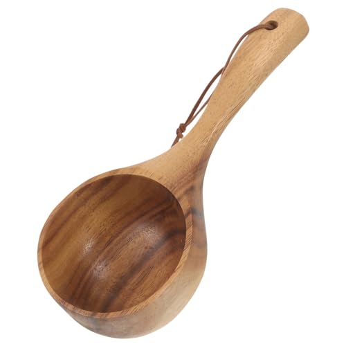 Cabilock Cuchara De Madera Ergonómica Para Agua y Sauna Multifuncional y Ligera Cucharón Resistente Para Cocina y Jardín Uso Doméstico Práctico