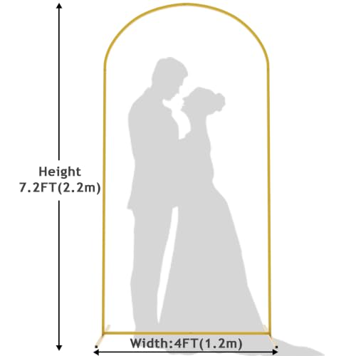 Image of Wokceer 7.2FT Arch Backdrop Stand Gold Metal Wedding Arch Backdrop Stand